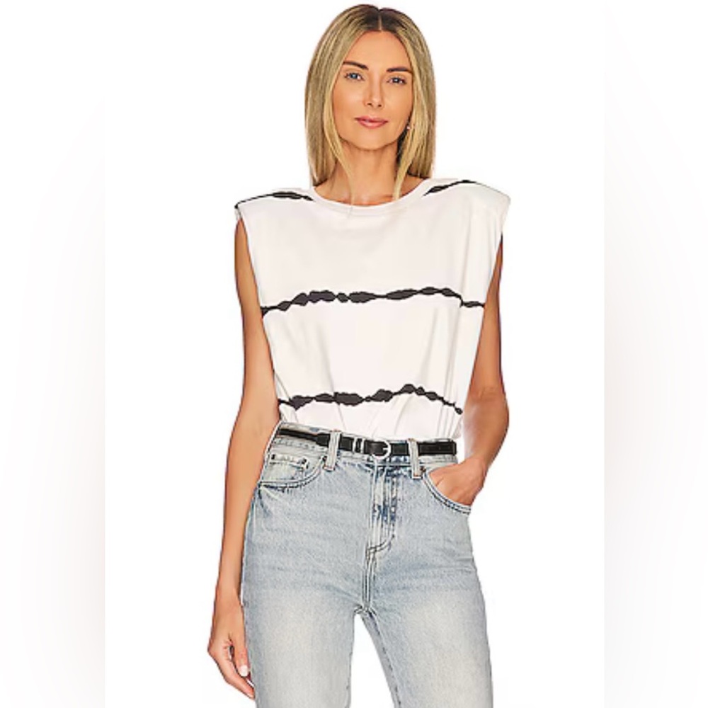 ALL SAINTS Coni Tystripe Tank en Chalk White